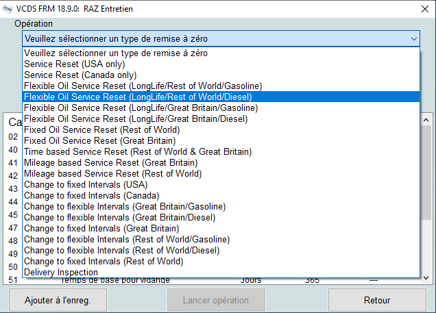 Reset Service entretien Long Life avec VAG-COM 18.9.0 sur Audi A5 ...