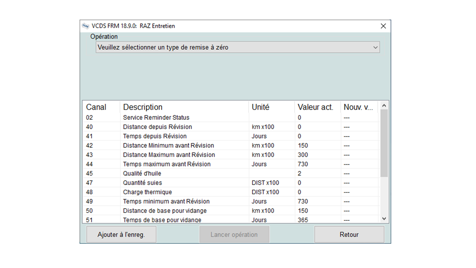 Reset Service entretien Long Life avec VAG-COM 18.9.0 sur Audi A5 ...